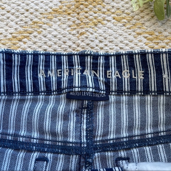 American Eagle stripe hi rise shortie shorts - Picture 3 of 5